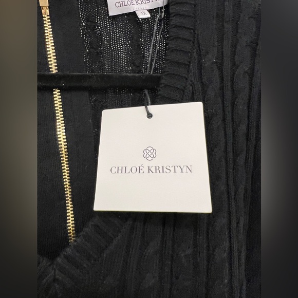 NWT Chloe Kristyn Zip Back Cotton / Cashmere Knit Sweater - Picture 11 of 15